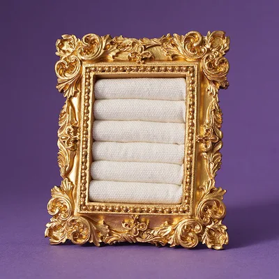 Retro Mini Photo Ring Storage Plate Bronze Resin Hollow Positioning Photo Prop White - Shop at LoveMi