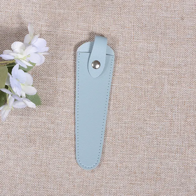 Thickened Leather Protective Barber Shop Tony Storage Case Home Sewing Sheath Scissor Cover Light Blue - Shop at LoveMi