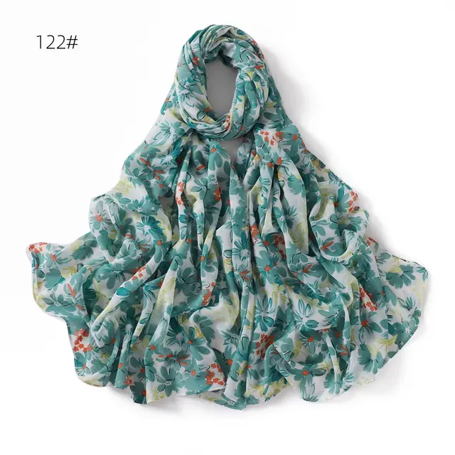 Internet Celebrity Golden Battle Robe Plaid Maple Leaf Shawl Chiffon Printed Scarf 122 Colors - Shop at LoveMi
