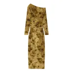 Fashionable And Elegant Women's Flocked Pleated Dress - Picture Color-S - View 1