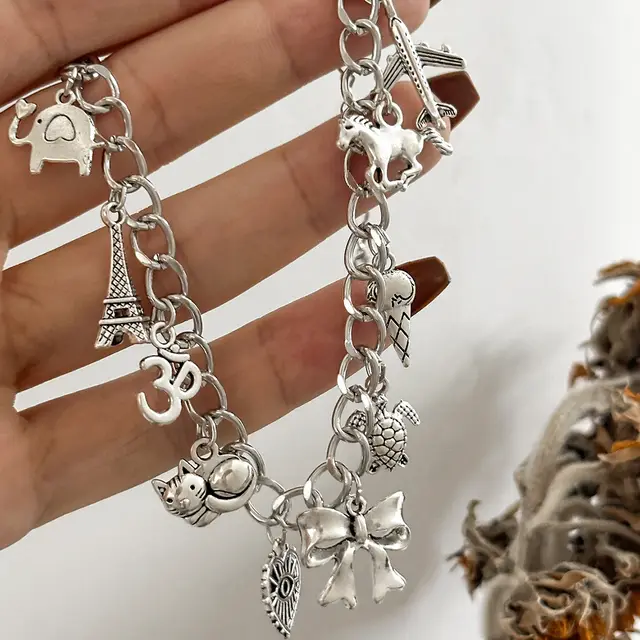 Punk Style Multi element Bracelet With Personalized Airplane Letters S1614 - Shop at LoveMi
