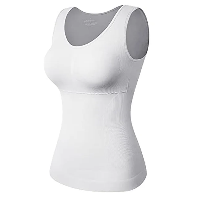 Women's Solid Color Wire free Seamless Tummy Control Sports Bra With Padding White - Shop at LoveMi