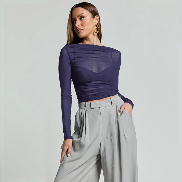 Versatile Slim Fit Top With Premium Feel Sapphire Blue - Shop at LoveMi