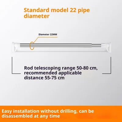 Telescopic Rod No drill Balcony Clothes Hanger Bathroom 22Mm - Shop at LoveMi