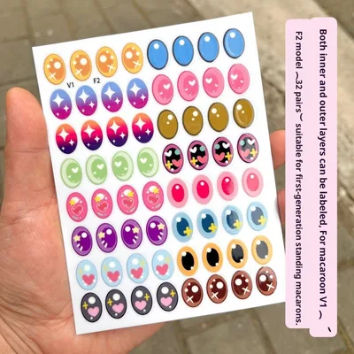 Macaron Colored Contact Lens Makeup Eye Stickers, Handmade DIY Doll Eyelash Stickers, Sit down Stickers Eyes Double Sided F2 Model - Shop at LoveMi