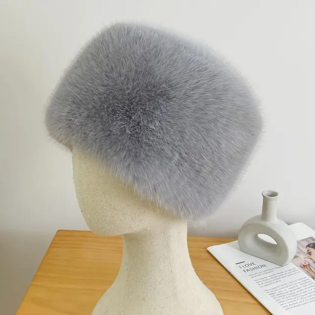 Furry Warm Ear Protection Hat Winter Women's Fishing Hat Gray - Shop at LoveMi