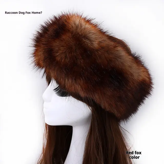 Elastic Faux Fur Fox Fur Headband For Women Deep The Red Fox - Shop at LoveMi
