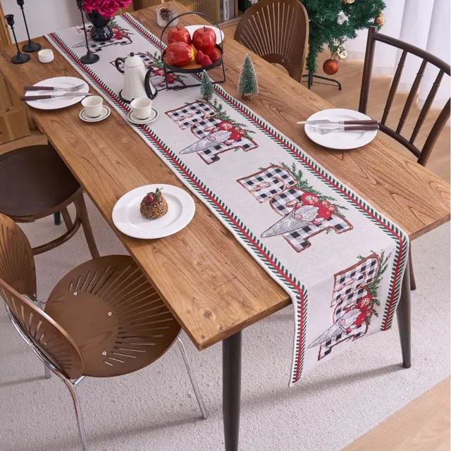 Home Christmas Jacquard Table Runner Jacquard White Beard - Shop at LoveMi