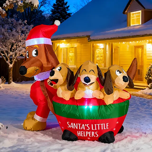 Christmas Dachshund Inflatable Air Model Eu - Shop at LoveMi