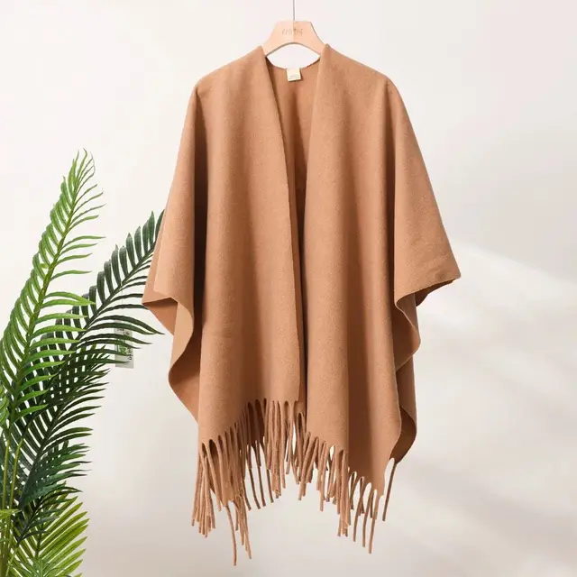 Fashion Retro High end Travel Warm Outerwear Cloak Cape Khaki - Shop at LoveMi