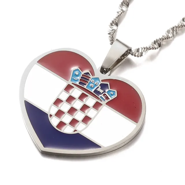 Flag Oil Drop Stainless Steel Necklace Silver 4648 - Shop at LoveMi