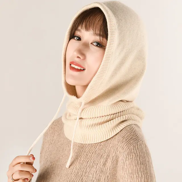 Cashmere Wool Yarn Autumn And Winter Men's And Women's Knitted Headwear Beige - Shop at LoveMi