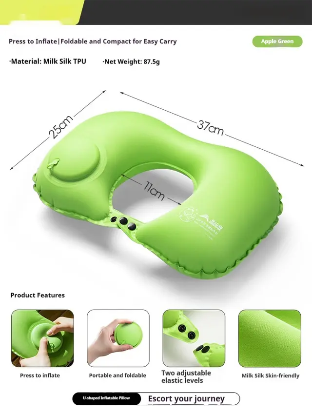 Air Pillow Outdoor Camping Travel Cushion Apple Green - Shop at LoveMi