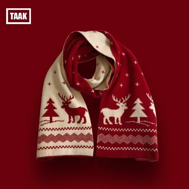 Scarf Women Autumn Winter Korean Version Solid Color Knitted Wool Red - Shop at LoveMi