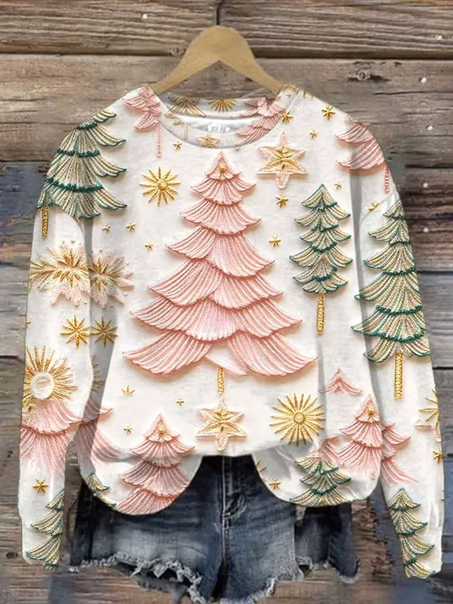 Women's Versatile Christmas 3D Digital Print Sweatshirt Qty07 - Shop at LoveMi