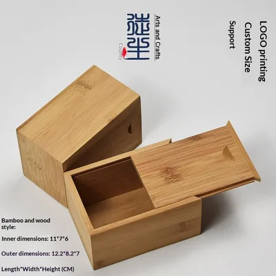 Unpainted Bamboo Box With Top And Bottom Lid 11X7X6Cm - Shop at LoveMi