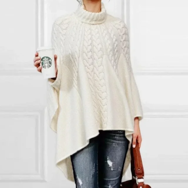 Women's Vintage Plain Long Sleeve Sweater White - Shop at LoveMi