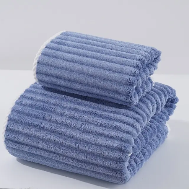 Thickened And Oversized Towel For Face Wash Coral Velvet Candy Plush Blue - Shop at LoveMi