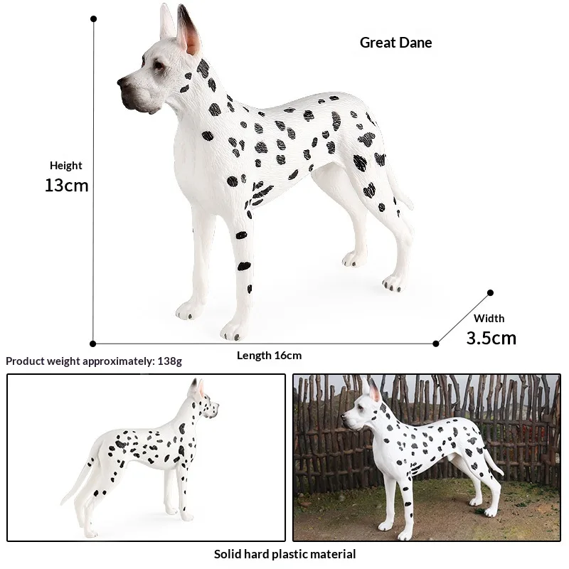Cross-border Children's Simulation Dog Solid Great Dane Dog Dalmatian Model Toy Farm Animal Home Decoration - M1865 Great Dane