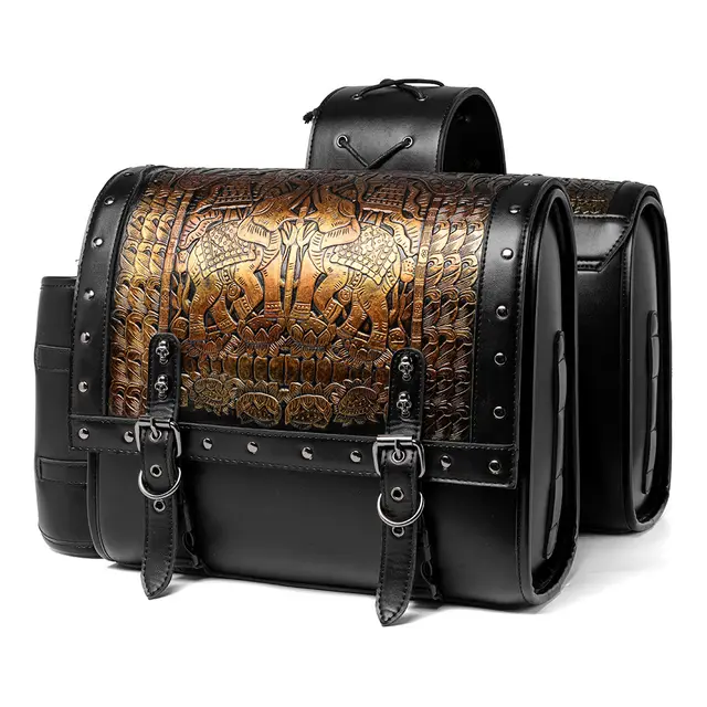 Heavy duty Retro Motorcycle Rider Motorcycle Side Bag Fbg489Bk - Shop at LoveMi