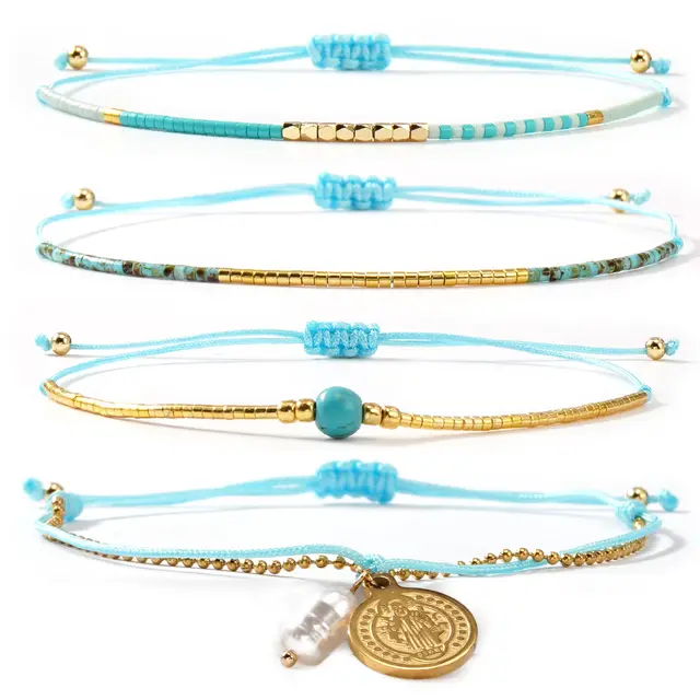 Bohemian Five piece Beach Bracelet In Yellow Gzs25071001B - Shop at LoveMi