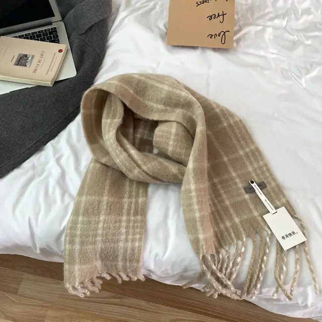 Advanced Plaid Scarf Autumn Winter Women Vintage Creamy Plaid - Shop at LoveMi