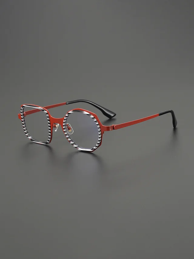 Personalized And Fashionable Handmade Glasses Made Of Sheet Metal White Stripes - Shop at LoveMi