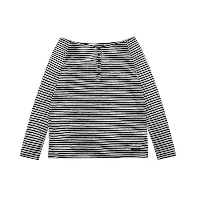 Striped Long Sleeve T shirt Women Boat Neck Loose Thin Sunshade Cover Black And White - Shop at LoveMi