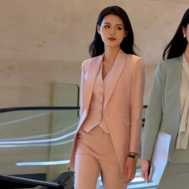 Professional Suit Jacket Dress Cropped Pants Women's Suit Peak Lapel Coat - Shop at LoveMi