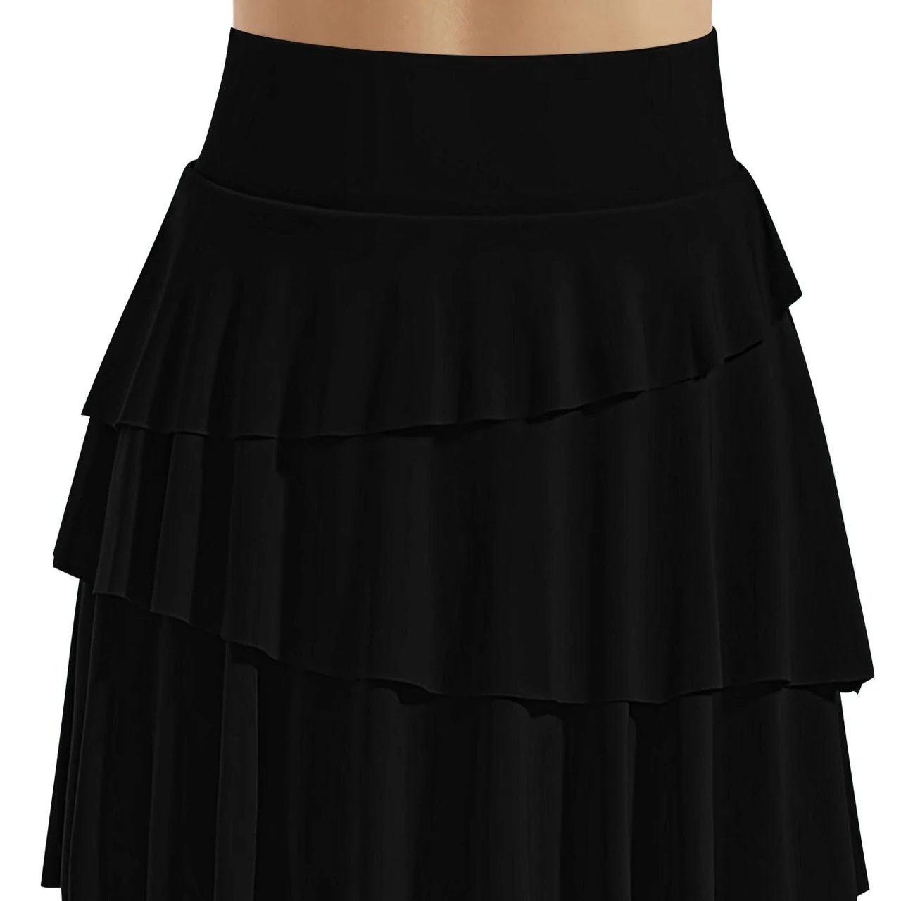 Fake Two-piece Skirt High Waist Pleated Sports Ladies - Black