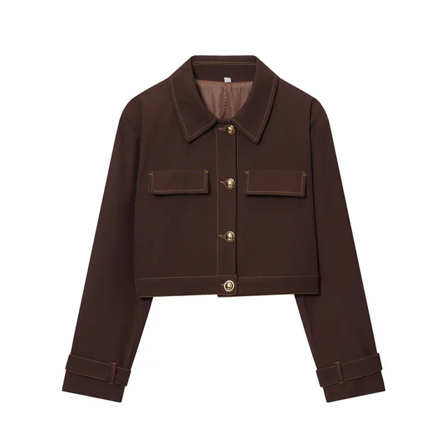 Piped Short Jacket With Flare Pants Set Top - Shop at LoveMi