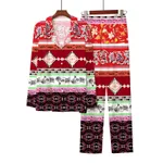 European And American Style 3D Digital Printed Button-up Shirt Comfortable Pajama Pants - Color 8-5Xl