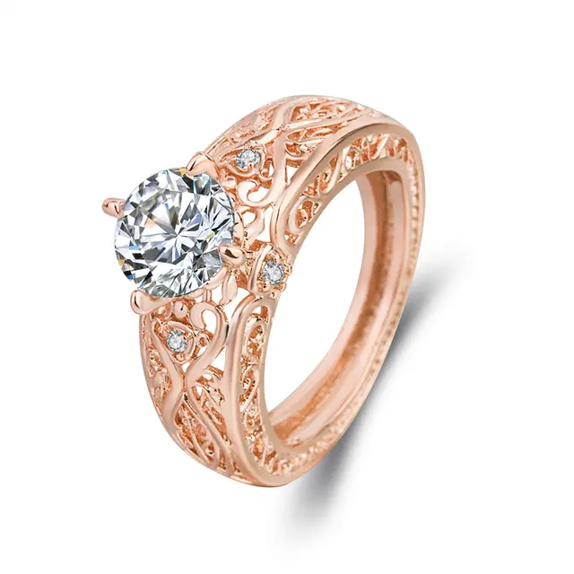 Engagement Design 2 carat Zirconia Ring Rose Gold - Shop at LoveMi