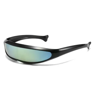 Dolphin Sunglasses Fish shaped Outdoor Sports Cycling Sunglasses Black Frame Gold Silver - Shop at LoveMi
