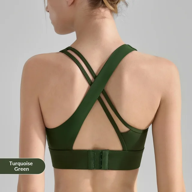 Cross Back Yoga Fixed Cup With Side Support Fitness Vest Spearmint - Shop at LoveMi