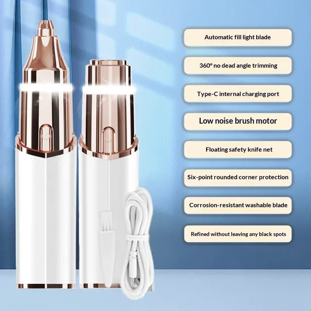 2 in 1 Electric Eyebrow Trimmer Lady Shaver Pearl White - Shop at LoveMi