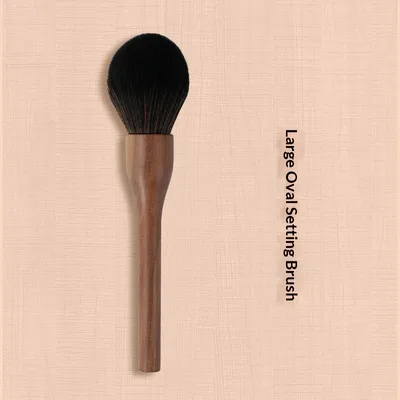 H Set Brush Vintage Soft Black Walnut Makeup Brush Elliptic Setting Powder - Shop at LoveMi