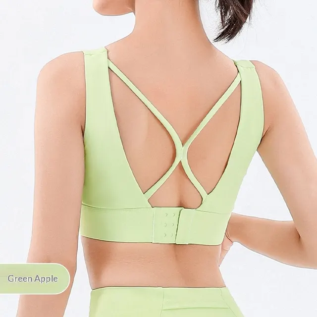 High intensity Shockproof Corset Fitness Professional Running Yoga Vest Green - Shop at LoveMi