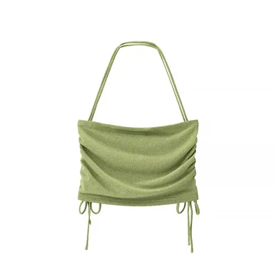 Pure Desire Style Hot Girl Drawstring Camisole Yellow Green - Shop at LoveMi