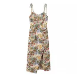 Women's Vacation Style Printed Tie-front Slit Dress - Picture Color-S - View 1