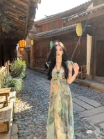 Designer Vacation-style Printed Bohemian Fairy Dress - Picture Color-Xl - View 1