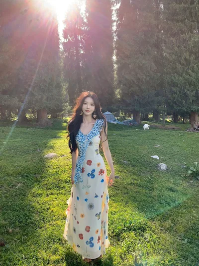 Seaside Vacation Beach Forest Style Dopamine Dress Picture Color L - Shop at LoveMi