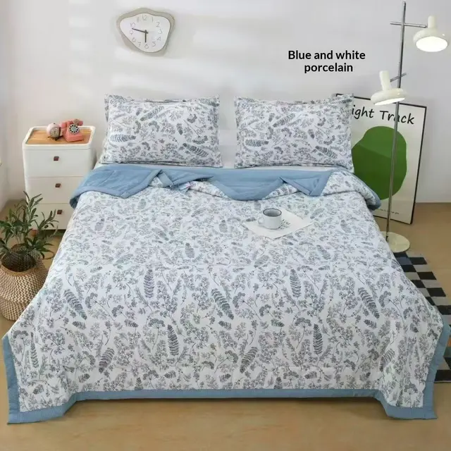 Washed Cotton Air conditioning Quilt Double Summer Thin Blue And White Porcelain - Shop at LoveMi
