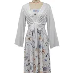 Elegant Floral Spaghetti Strap Dress Slim White Floral Pure Print Set - Floral - View 1