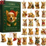 Calendar Acrylic Hanging Hole-punch Animal Blind Box - Corgi Christmas Hat Model