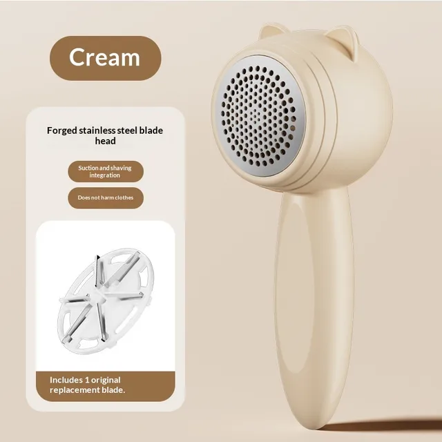 Small Cat Portable Hair Remover Rechargeable Cream Color - Shop at LoveMi