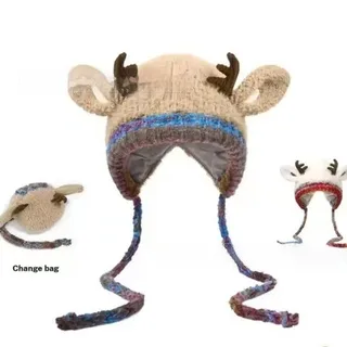 Creative Versatile Cartoon Festival Christmas Antler Hat - Antler Hat
