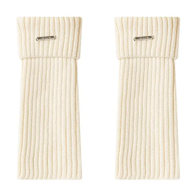 Female Vertical Stripe Slimming Solid Color Retro Sock Set Beige - Shop at LoveMi