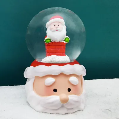 Cute Cartoon Santa Claus Trumpet Snow Globe Ornament Santa Claus - Shop at LoveMi