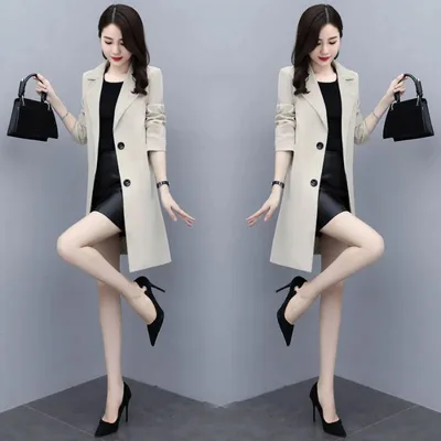 Stylish High end Korean Loose Coat Beige - Shop at LoveMi